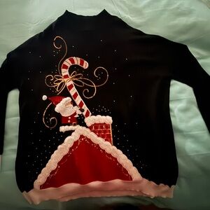 Berek Black Festive Cowl Neck Christmas Sweater